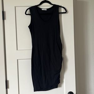 Wasabi + mint Simple Black dress with detailing on side s small